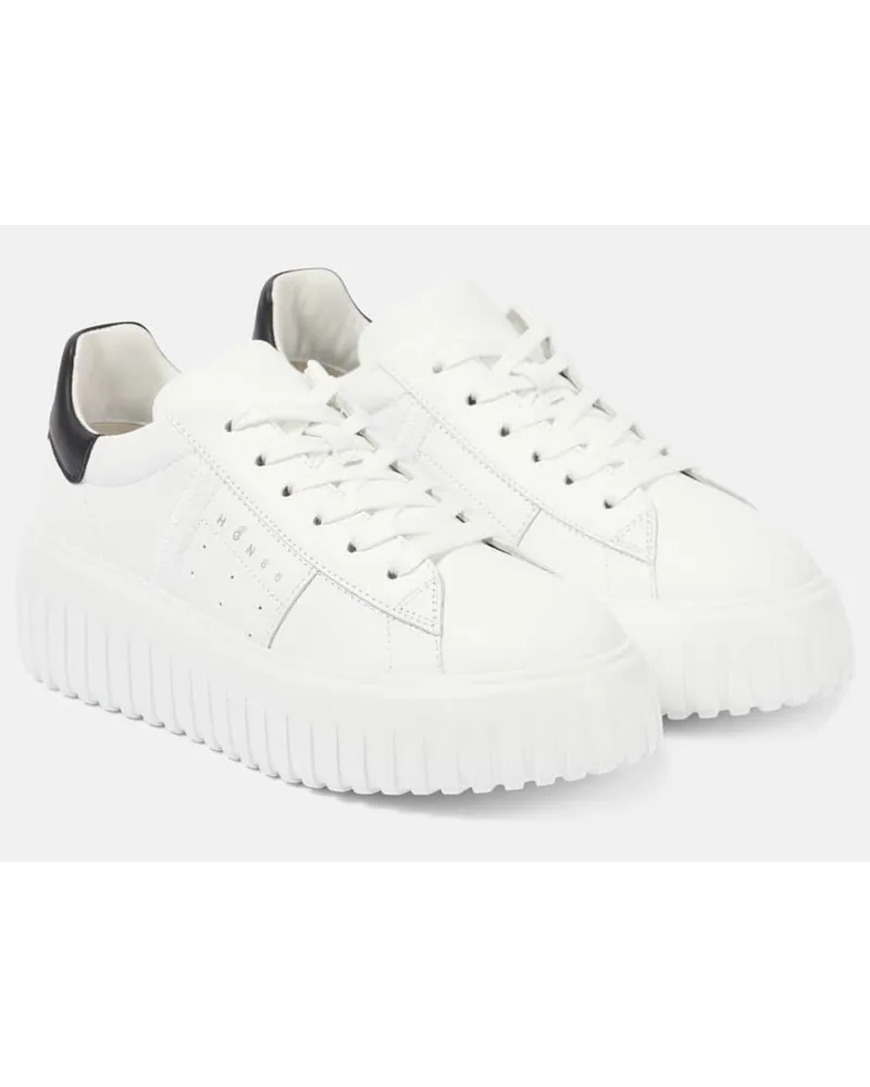 Hogan Sneakers H-Stripes in pelle con platform Bianco
