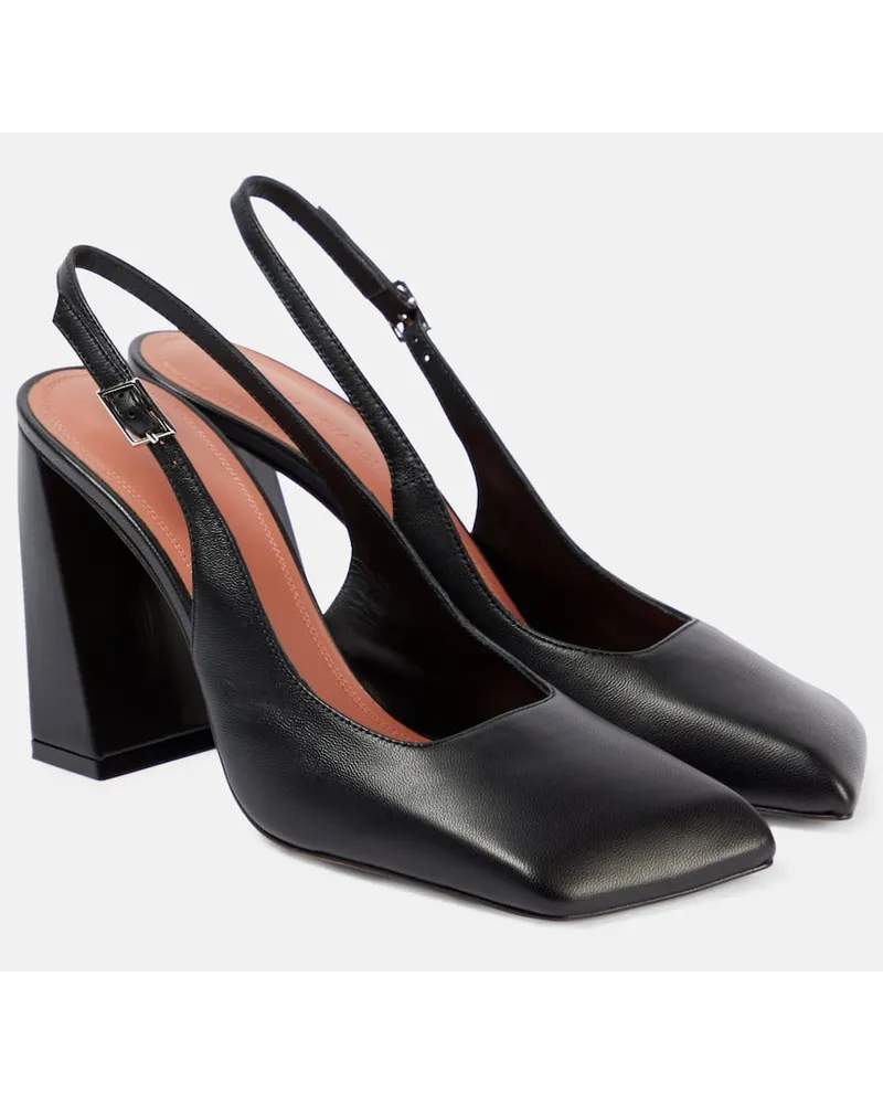 Amina Muaddi Pumps slingback Charlotte 95 in pelle Nero