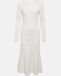 Victoria Beckham Abito midi in misto lana Bianco