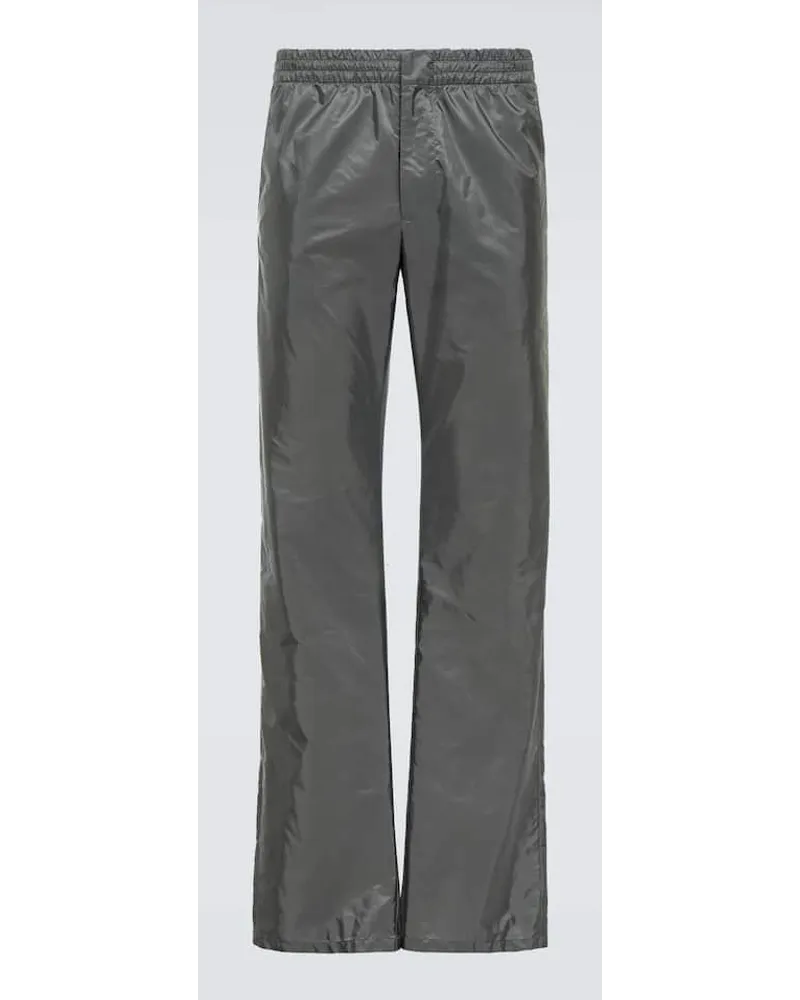 Prada Pantaloni regular in Re-Nylon Grigio
