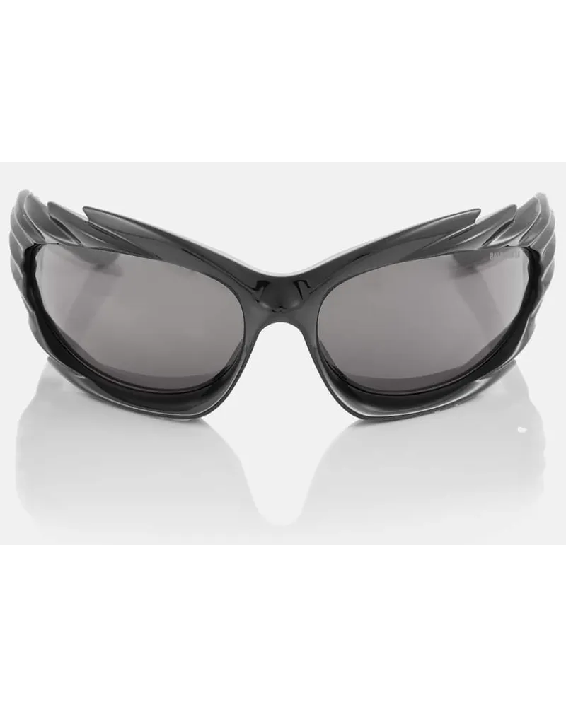 Balenciaga Occhiali da sole rettangolari Spike Nero