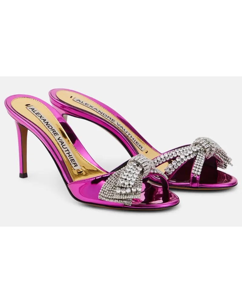 Alexandre Vauthier Sandali Shooting con cristalli Rosa