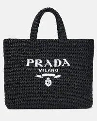 Prada Shopper effetto rafia Nero