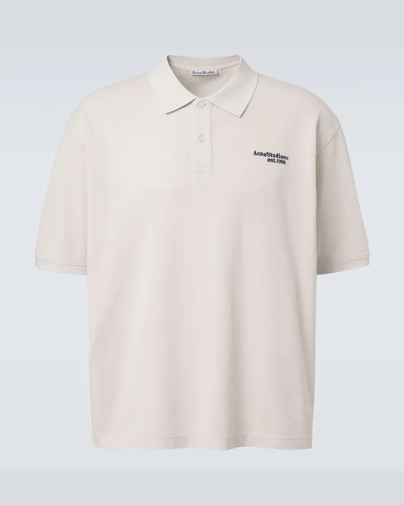 Acne Studios Polo in cotone con logo Bianco