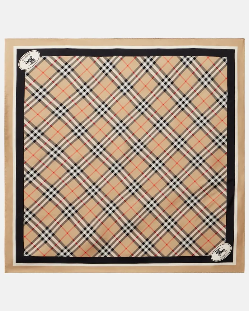 Burberry Sciarpa Burberry Check in twill di seta Beige