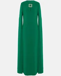 Elie Saab Abito lungo in cady con decorazione Verde