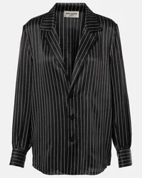 Saint Laurent Camicia in raso di seta Nero