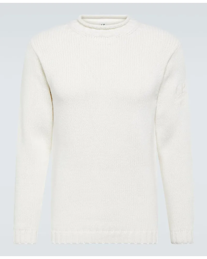 C.P. Company Pullover in misto lana Bianco