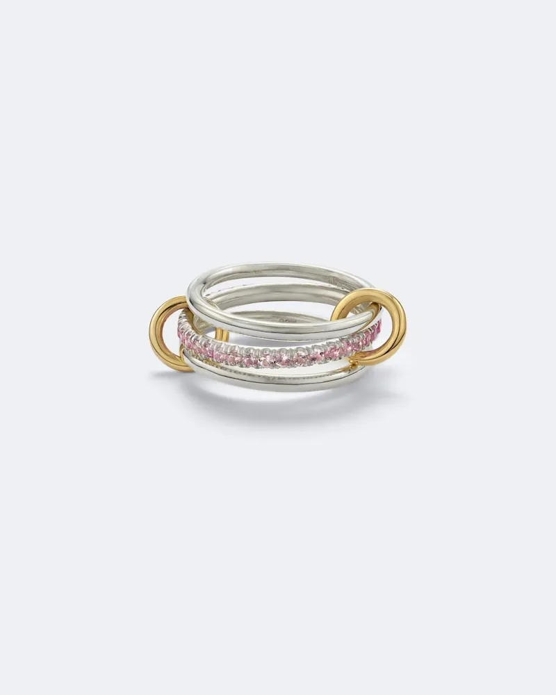Spinelli Kilcollin Anello Tigris in argento sterling e oro 18kt con zaffiri Argento