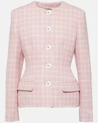 Versace Giacca in tweed a quadri Rosa