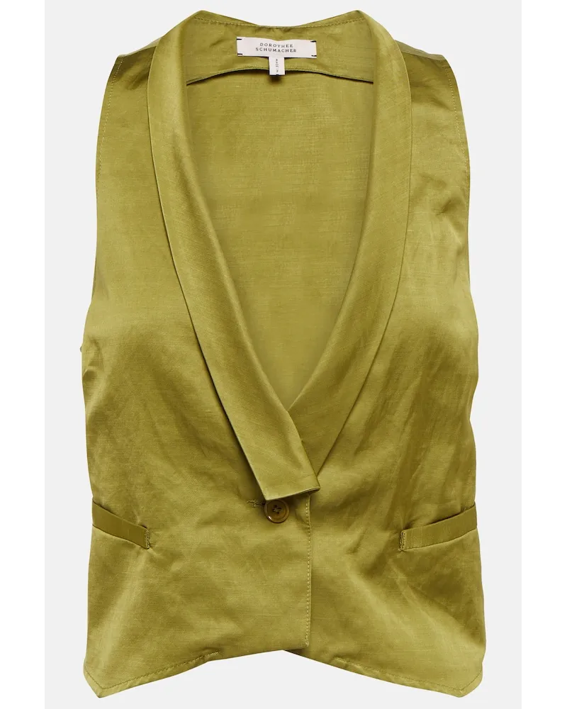 Dorothee Schumacher Gilet Slouchy Coolness in misto canapa Verde