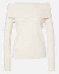 Jardin des Orangers Top in cashmere con scollo bardot Bianco