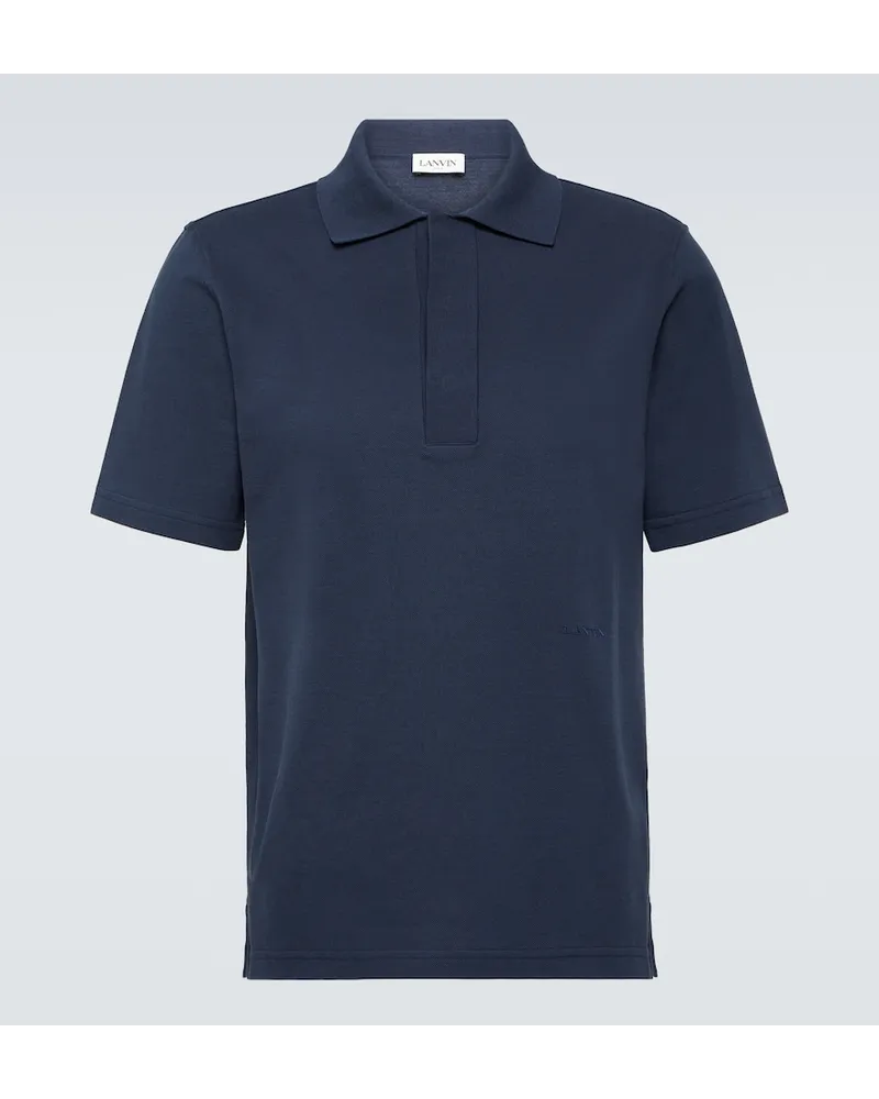 Lanvin Polo oversize in jersey di cotone Blu