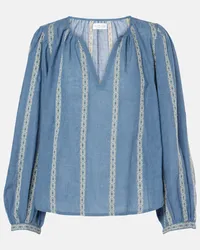 Velvet Blusa Raylee in jacquard di misto cotone Blu