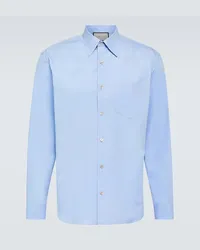 Gucci Camicia in popeline cotone Blu