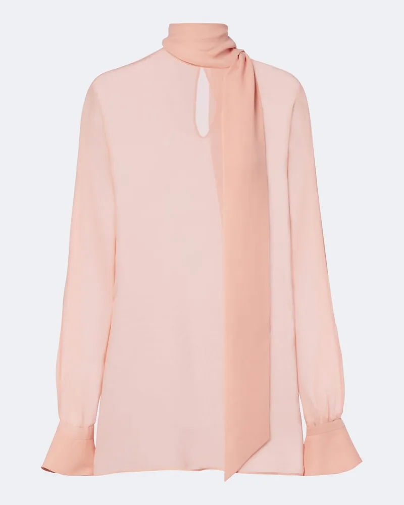 Valentino Garavani Blusa in georgette di seta Rosa