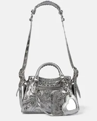 Balenciaga Borsa Neo Cagole XS in pelle Argento