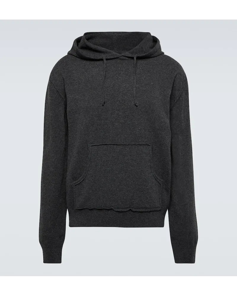 Maison Margiela Felpa in lana e cashmere con cappuccio Grigio