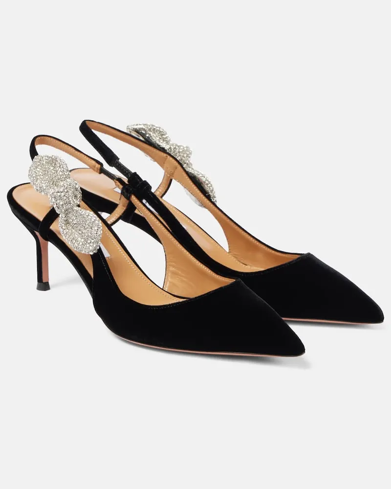 Aquazzura Pumps slingback Very Bow Tie Crystal 65 Nero