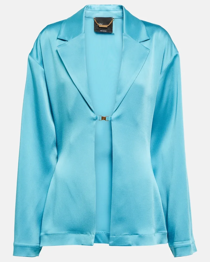 Blumarine Top in raso Blu