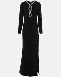 Elie Saab Abito lungo con cut-out e cristalli Nero