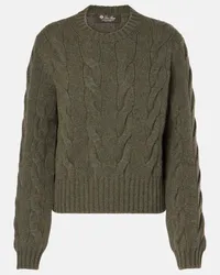 Loro Piana Pullover Napier in cashmere a trecce Verde