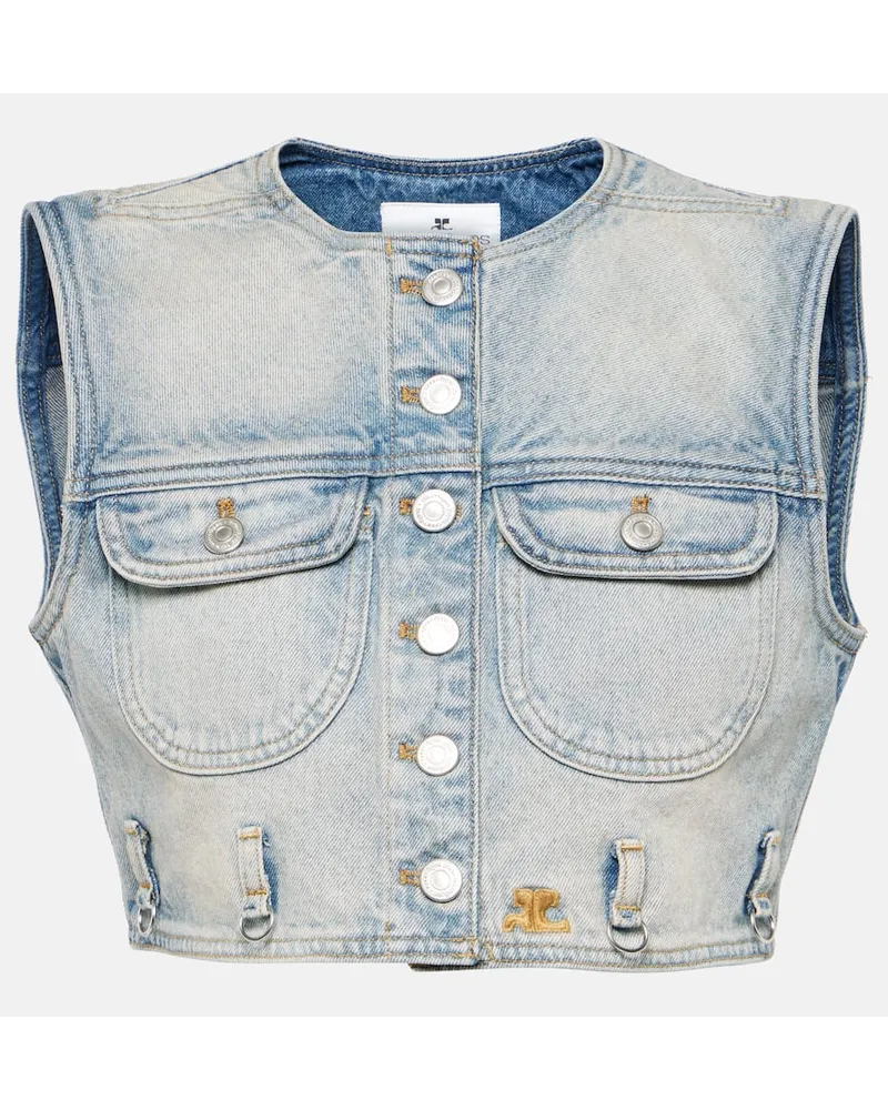 Courrèges CourrÃ¨ges Gilet di jeans cropped Blu