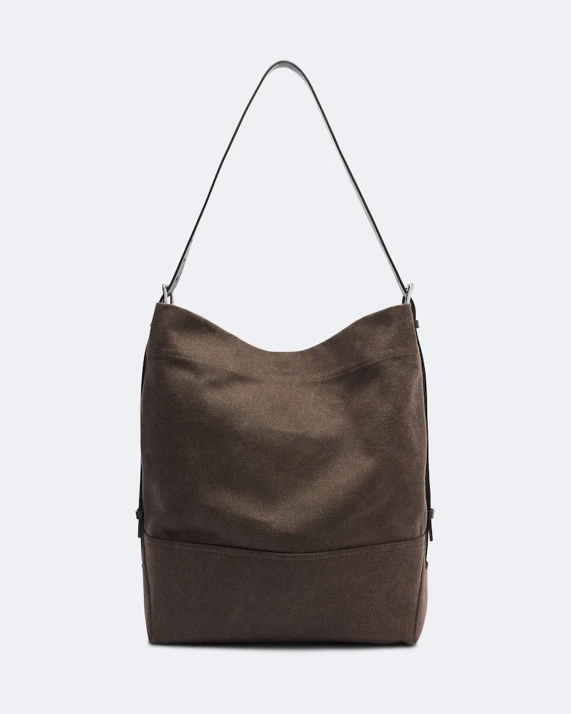 Christophe Lemaire Shopper Medium in canvas di cotone Marrone