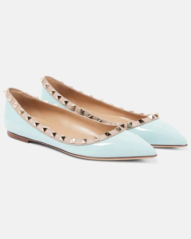 Valentino Garavani Ballerine Rockstud in vernice Blu