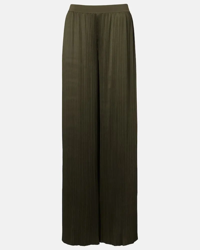 Joseph Pantaloni Amber in raso plissÃ© a gamba larga Verde