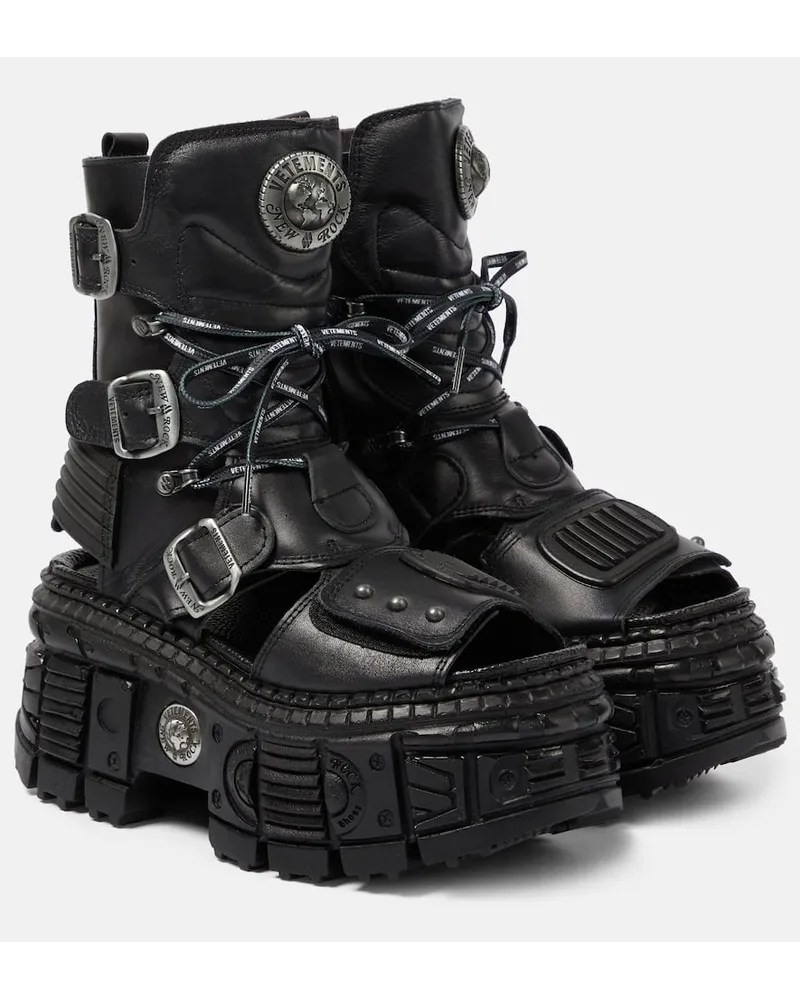VETEMENTS Stivali in pelle con platform Nero