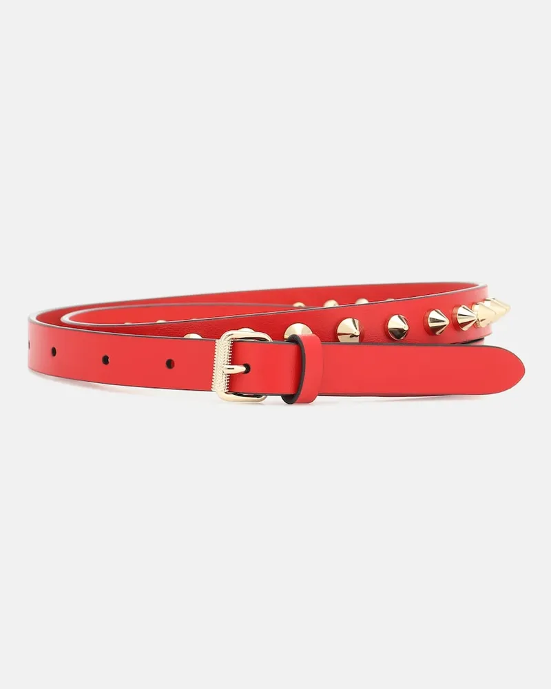 Christian Louboutin Cintura Loubispikes in pelle Rosso