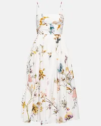 Erdem Abito midi Abelia in voile di cotone e seta Multicolore