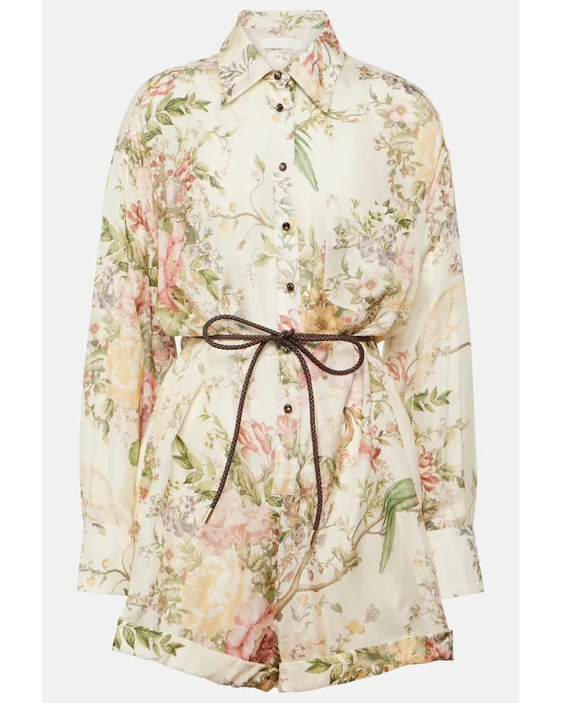 Zimmermann Tutina Waverly in seta con stampa floreale Bianco