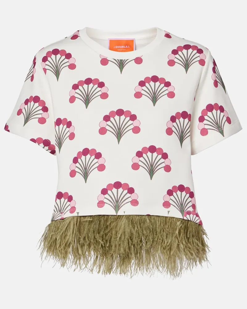 La DoubleJ T-shirt La Scala in jersey di cotone con stampa Bianco