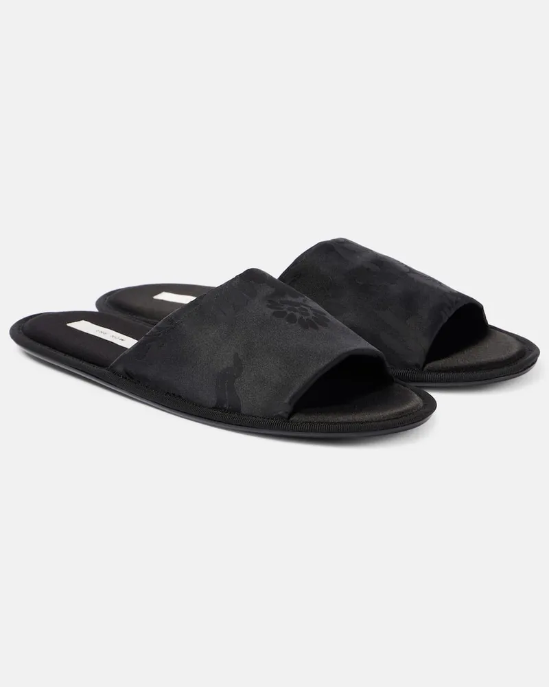 The Row Slippers Frances in jacquard Nero
