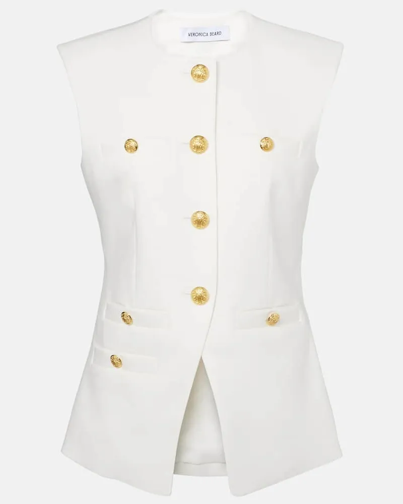 Veronica Beard Gilet Tamara in misto lino Bianco