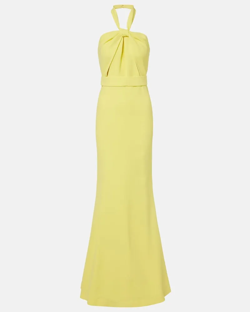 Elie Saab Abito lungo in cady Giallo