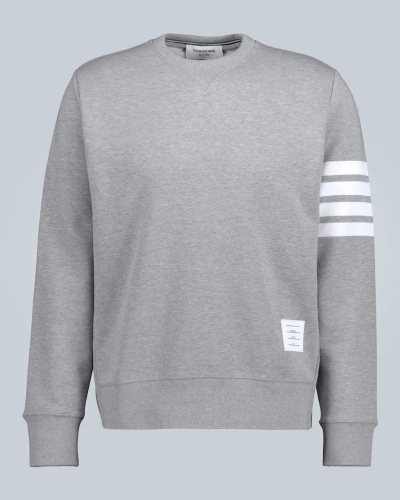 Thom Browne Felpa in cotone 4-Bar Grigio