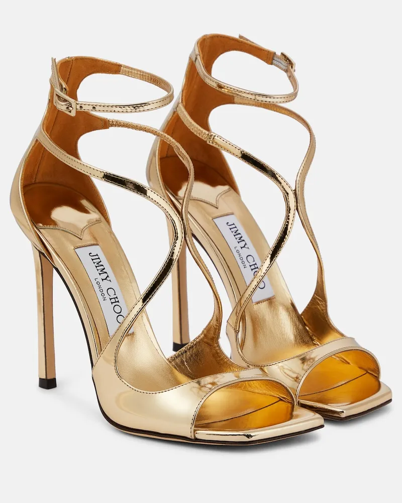 Jimmy Choo Sandali Azia 110 in vernice Oro