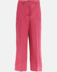 Max Mara Pantaloni cropped Rebecca in lino Rosa