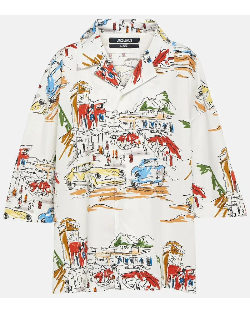 Jacquemus Camicia da bowling Casaco in cotone Bianco