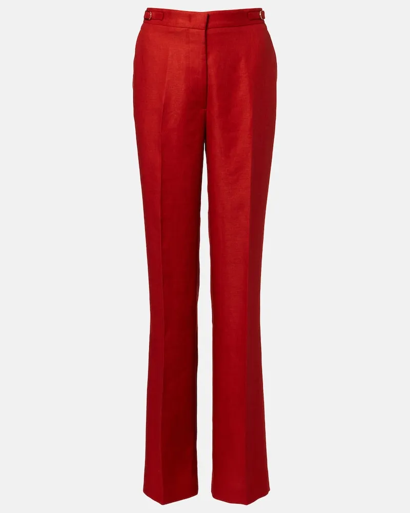 Gabriela Hearst Pantaloni Vesta in lino svasati Arancione