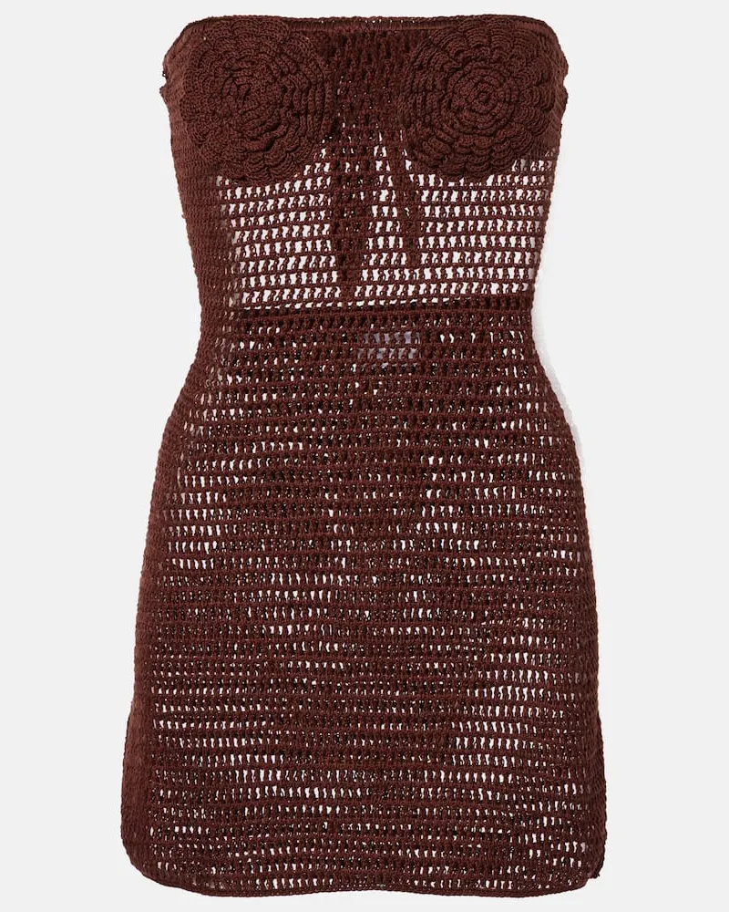 Anna Kosturova Abito in crochet di cotone Marrone