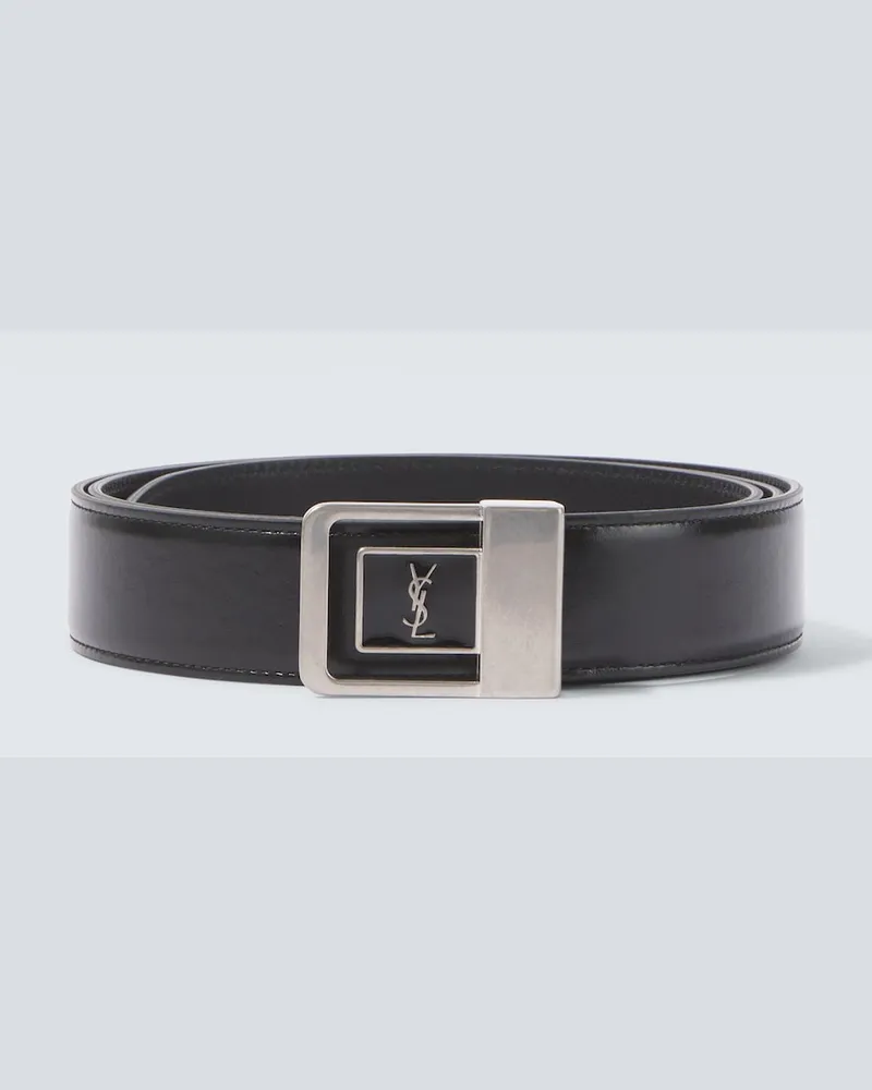 Saint Laurent Cintura La 66 in pelle Nero