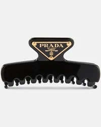 Prada Fermacapelli con logo Nero