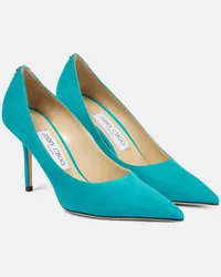 Jimmy Choo Pumps Love 85 in suede Blu