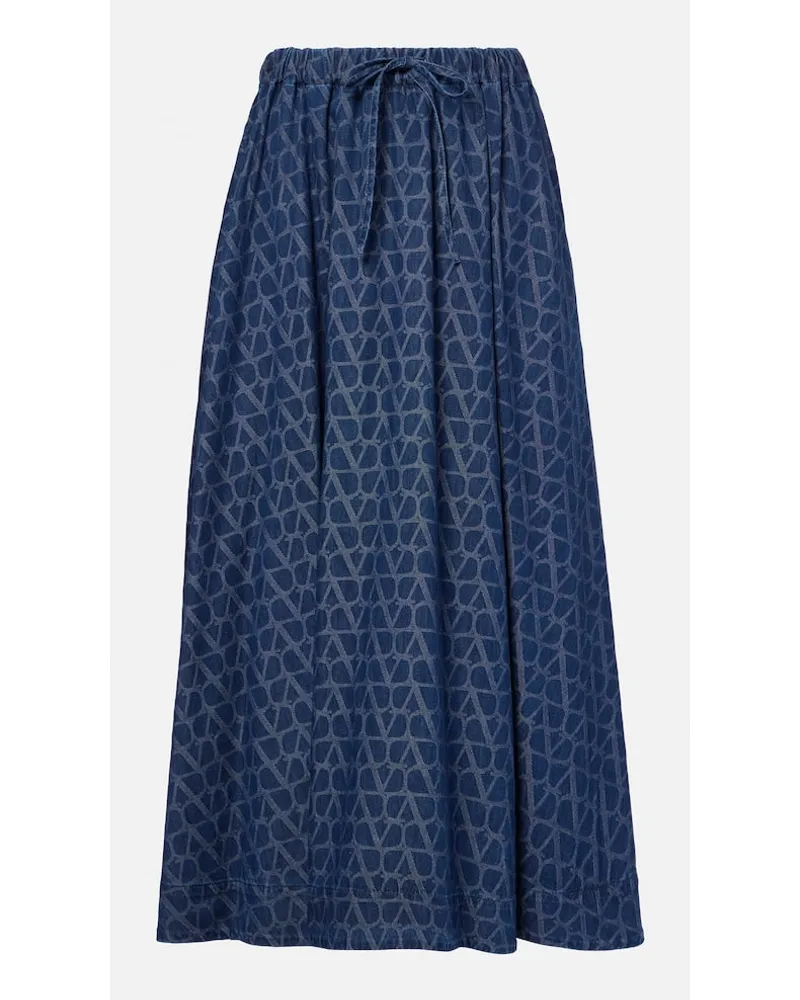 Valentino Garavani Gonna midi Toile Iconographe di jeans Blu