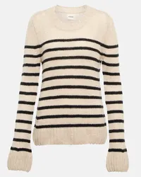 KHAITE Pullover Tilda in cashmere a righe Beige