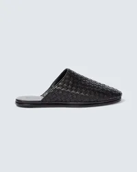 Bottega Veneta Slippers in pelle Intrecciato Nero